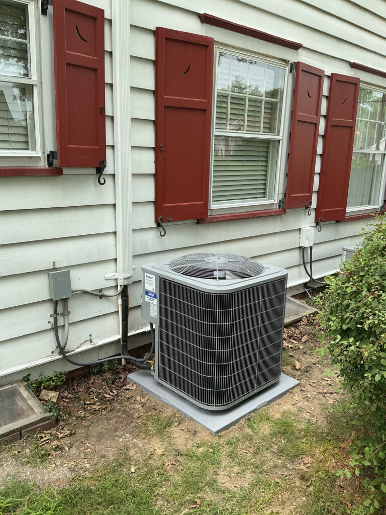 outdoor air conditioning system unit installation performed by laury heating