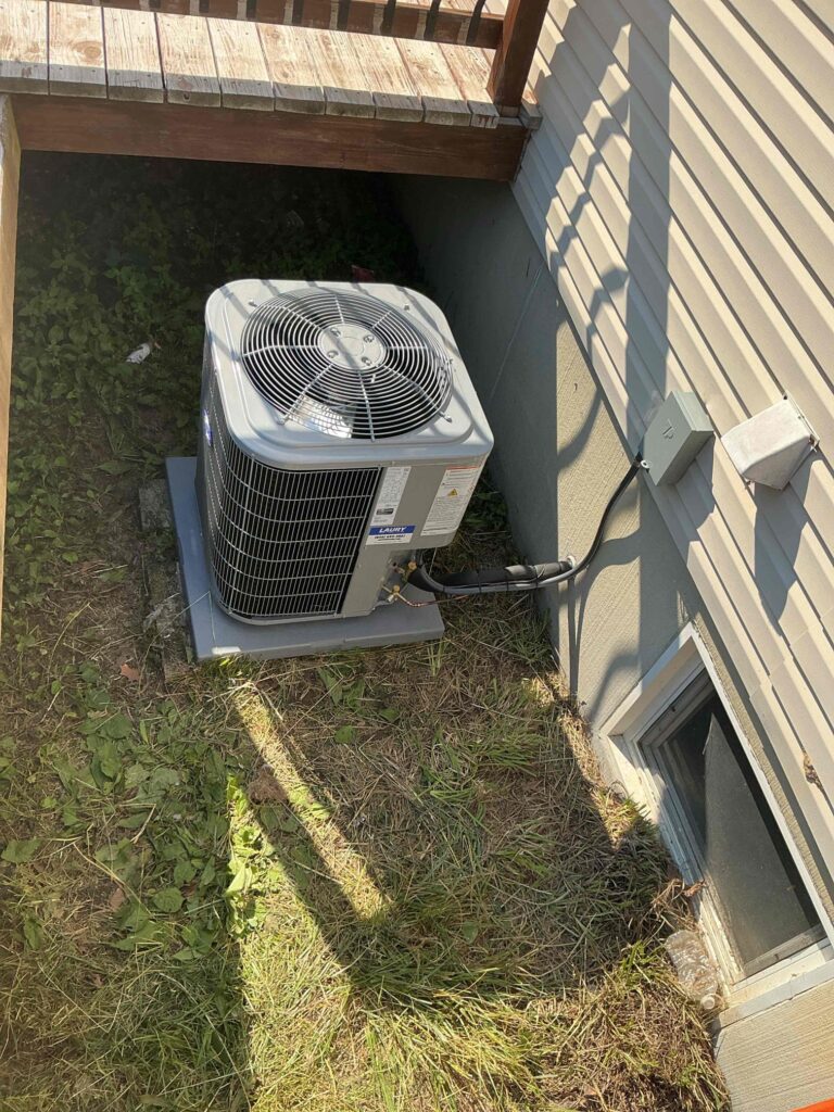 outdoor air conditioning unit installed in salem county residence