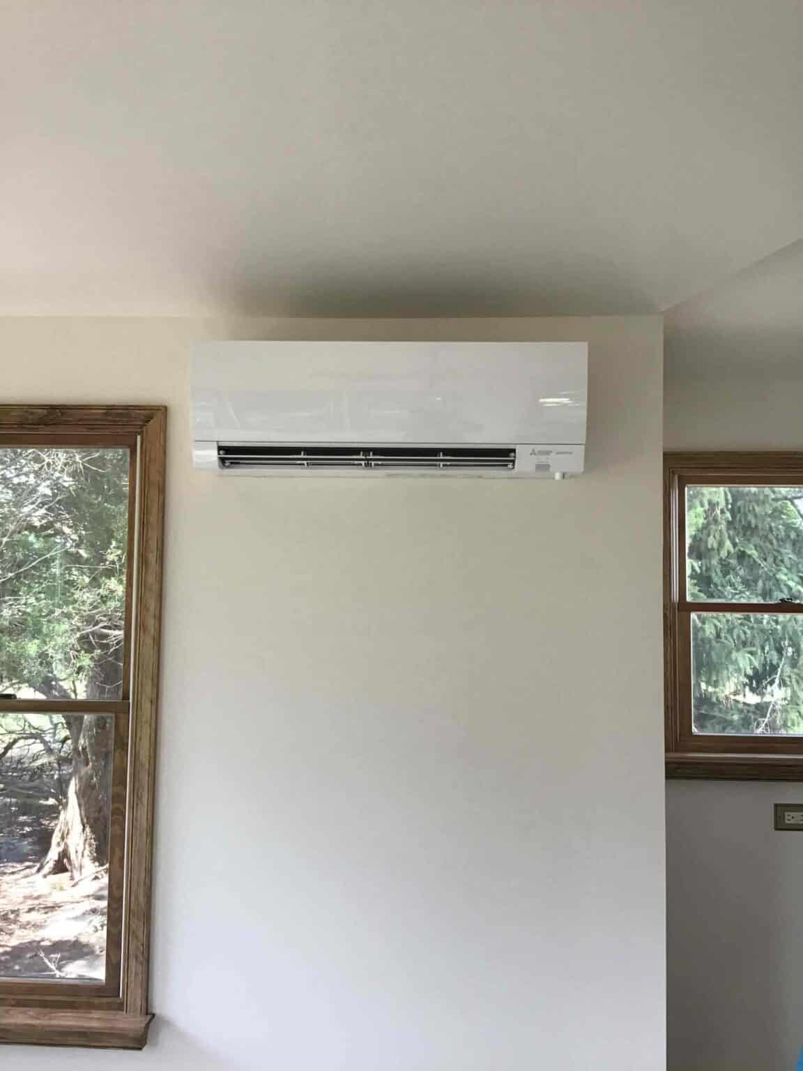 Ductless AC indoor unit mounted on a wall in a Washington Township, New Jersey home for quiet, efficient cooling